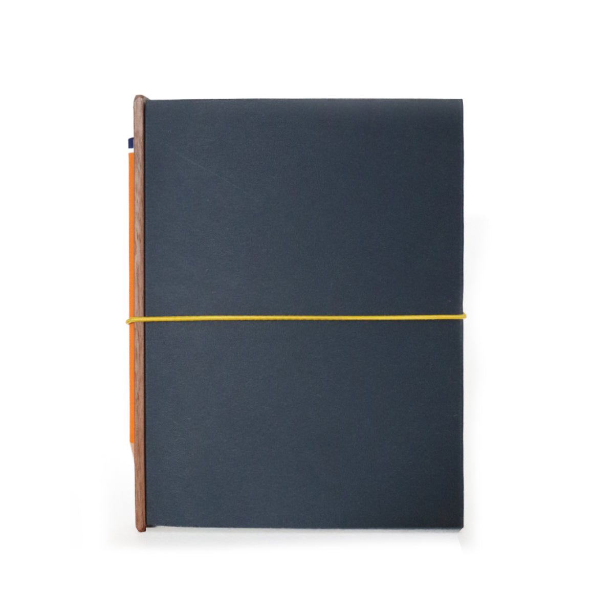 the one with the pencil. a5, navy & yellow
